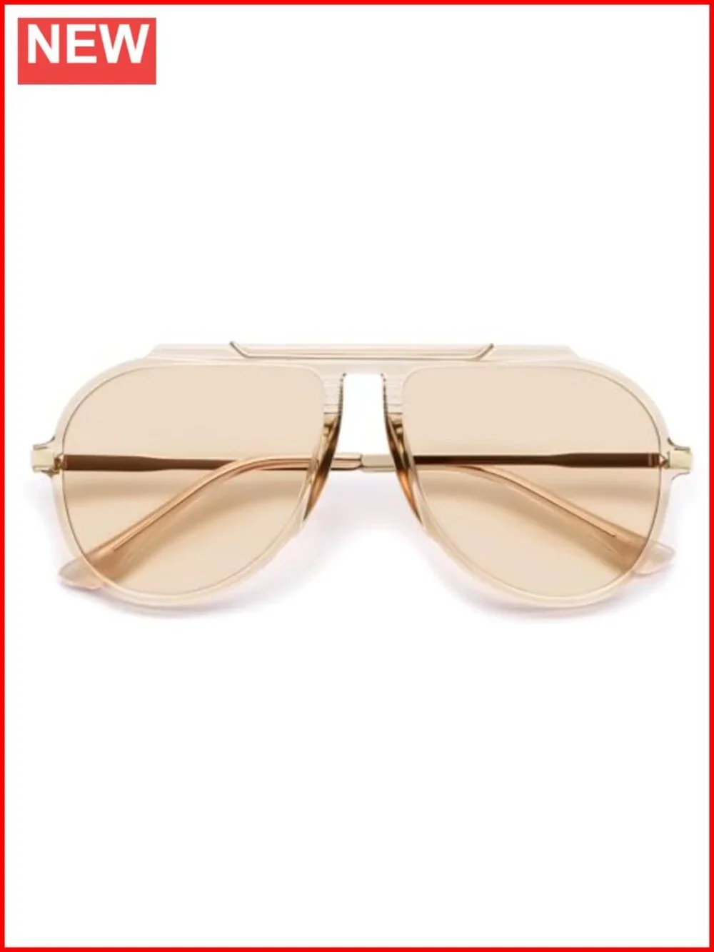 Retro Oversized Square Aviator Sunglasses with UV400 Protection